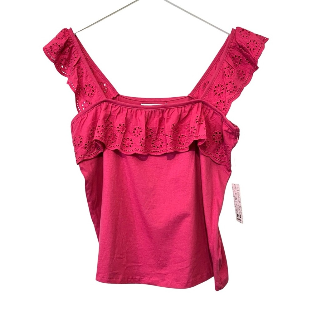 Inner Circle Tank Top, Ruffle Sleeve, Color Pink, Size Medium - Picture 2 of 9